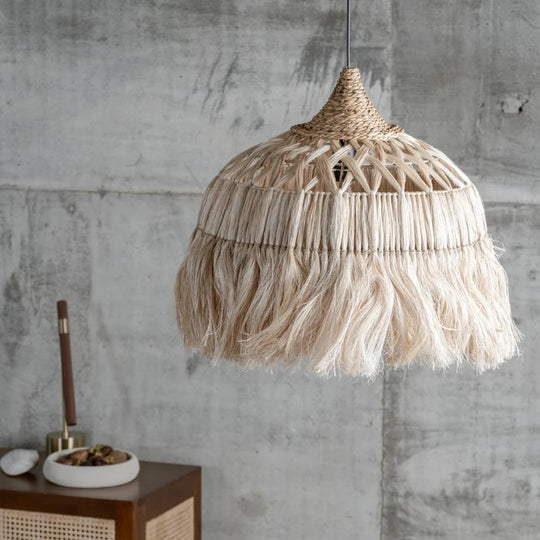 Evia Hängelampe – natürliches Abaca – ⌀ 50 cm