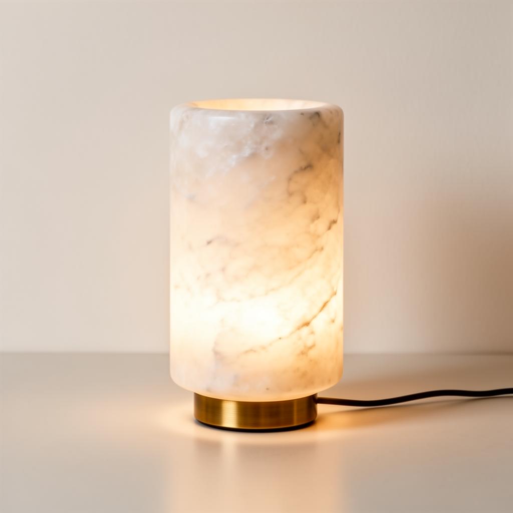 Halo alabaster table lamp